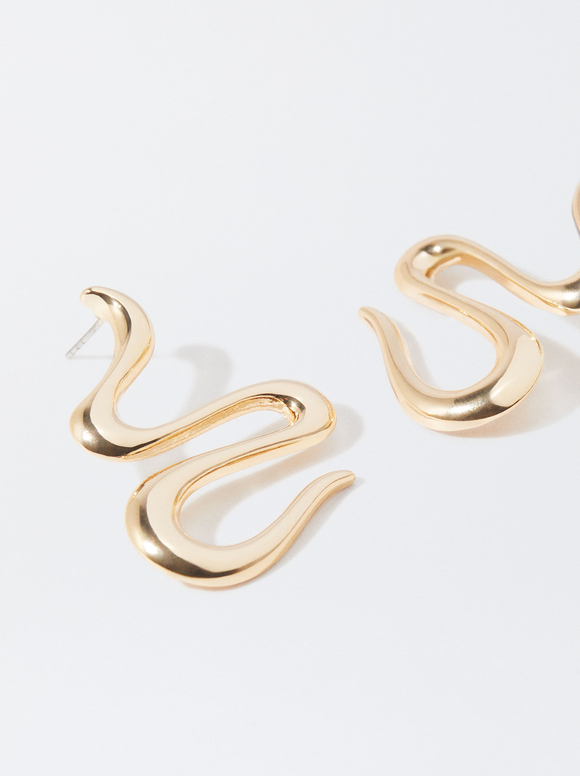 Gold-Toned Earrings , Golden, hi-res