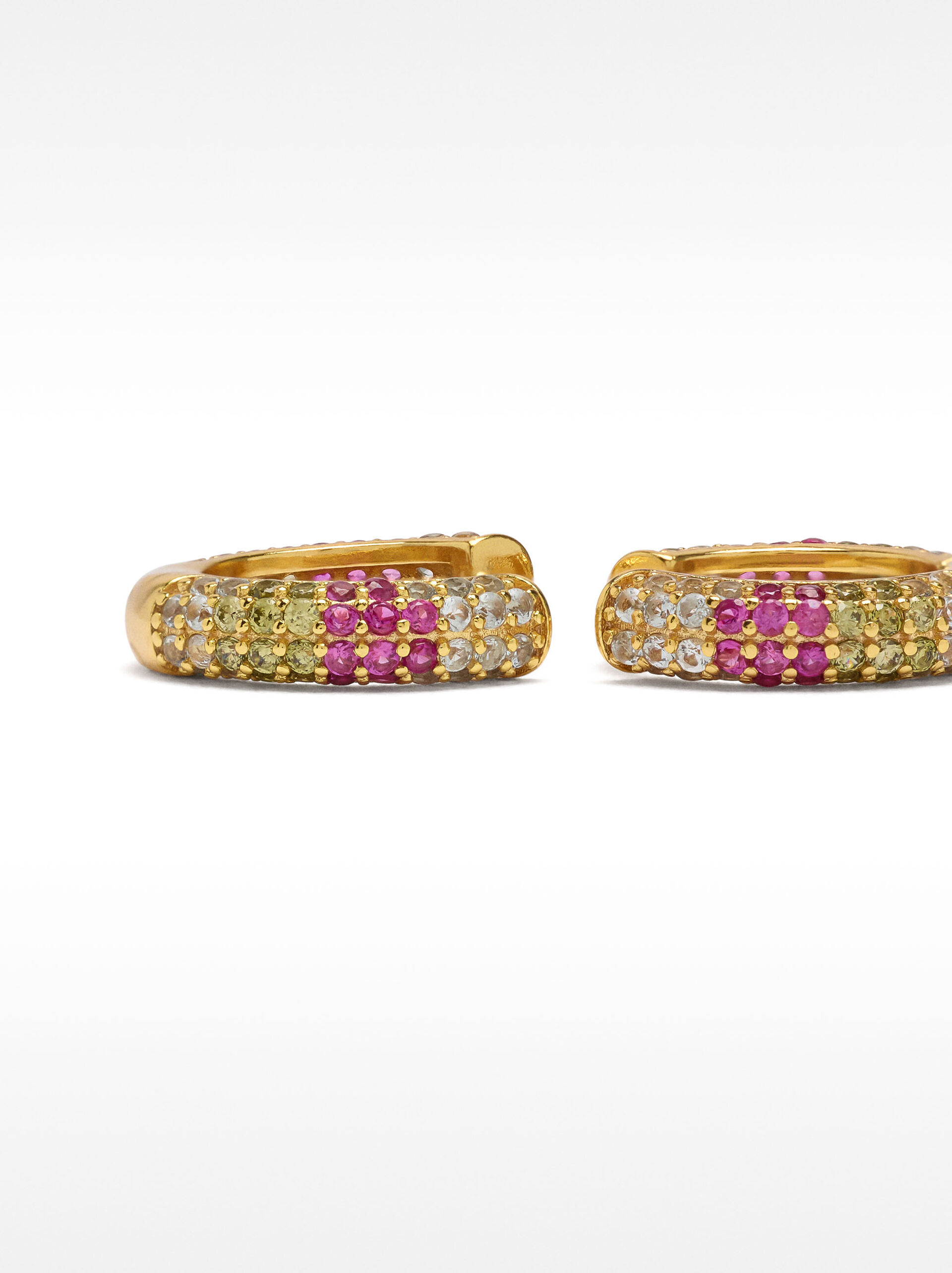 Orecchini a cerchio con cristalli - argento sterling 925 image number 1.0
