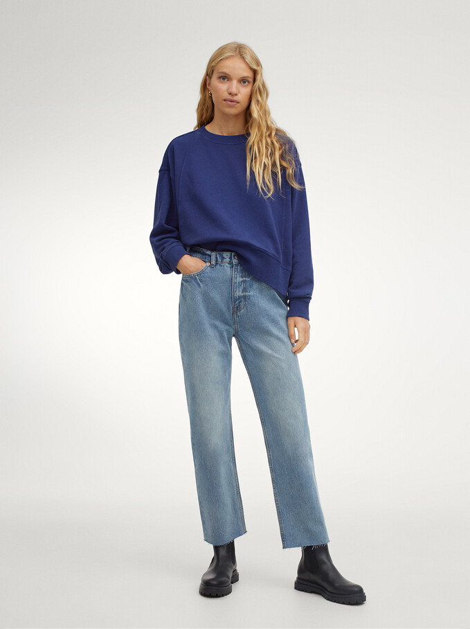 Straight Fit Jeans, Blue, hi-res