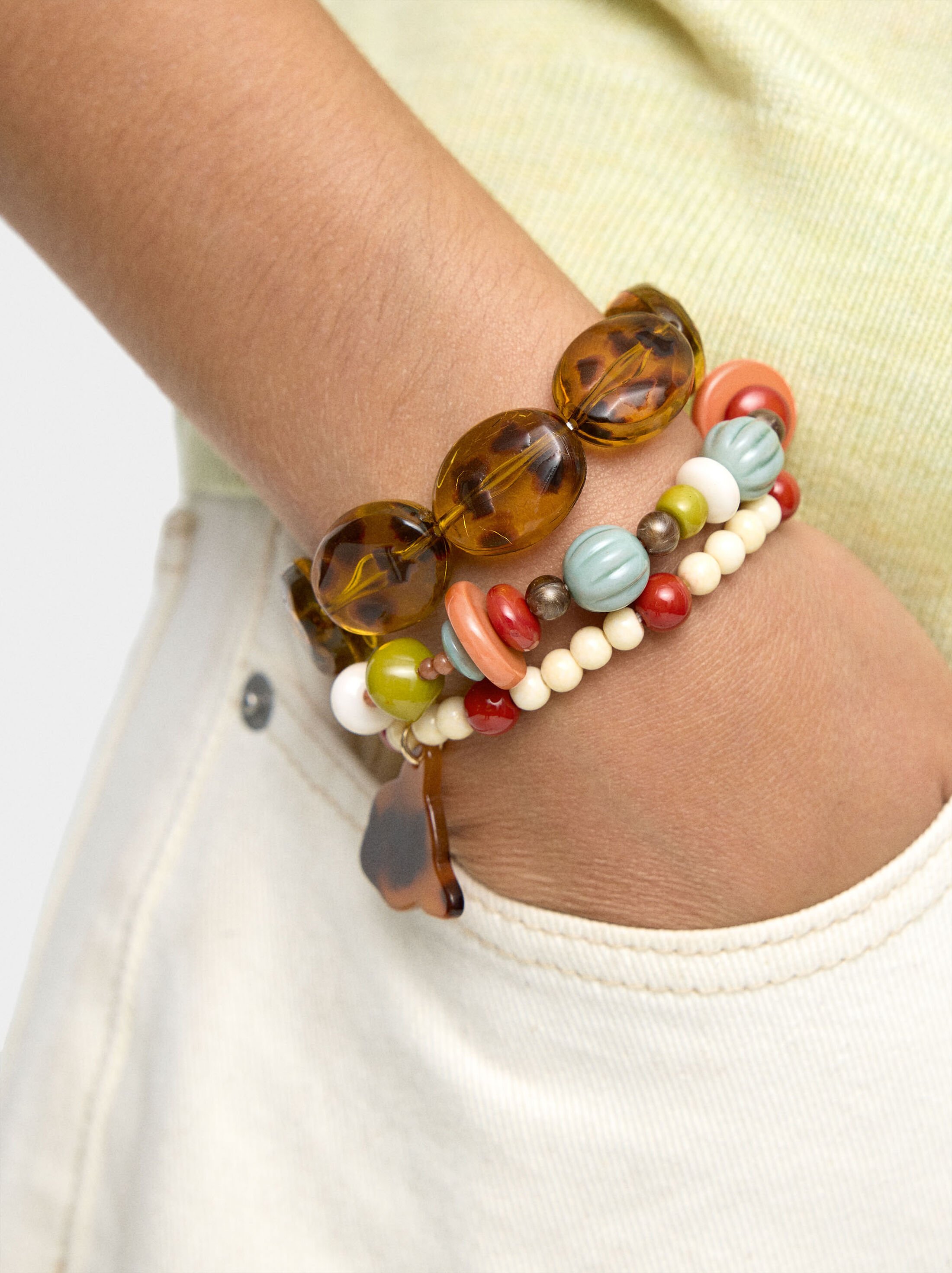 Set of bracelets with tortoise effect image number 1.0