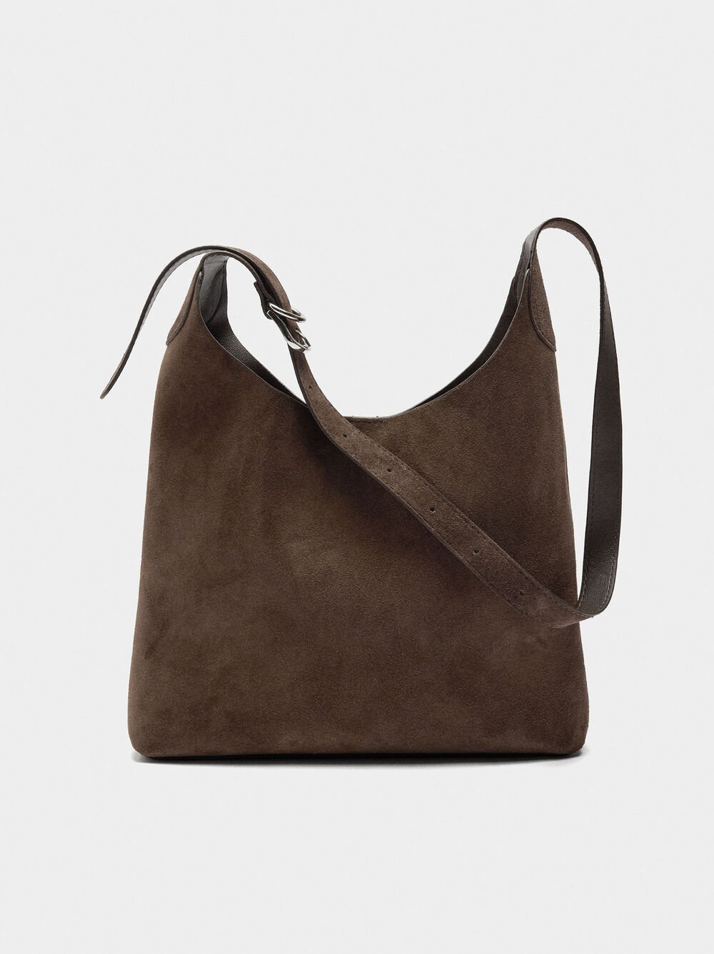 Suede leather shoulder bag