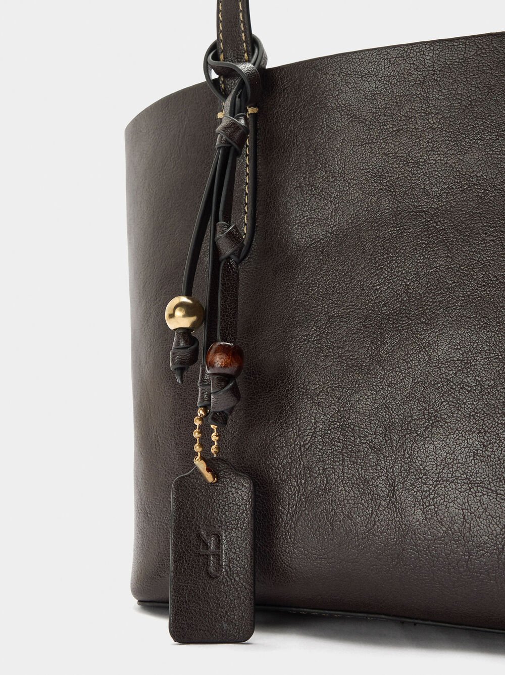 Reversible shopper bag with removable pouch M