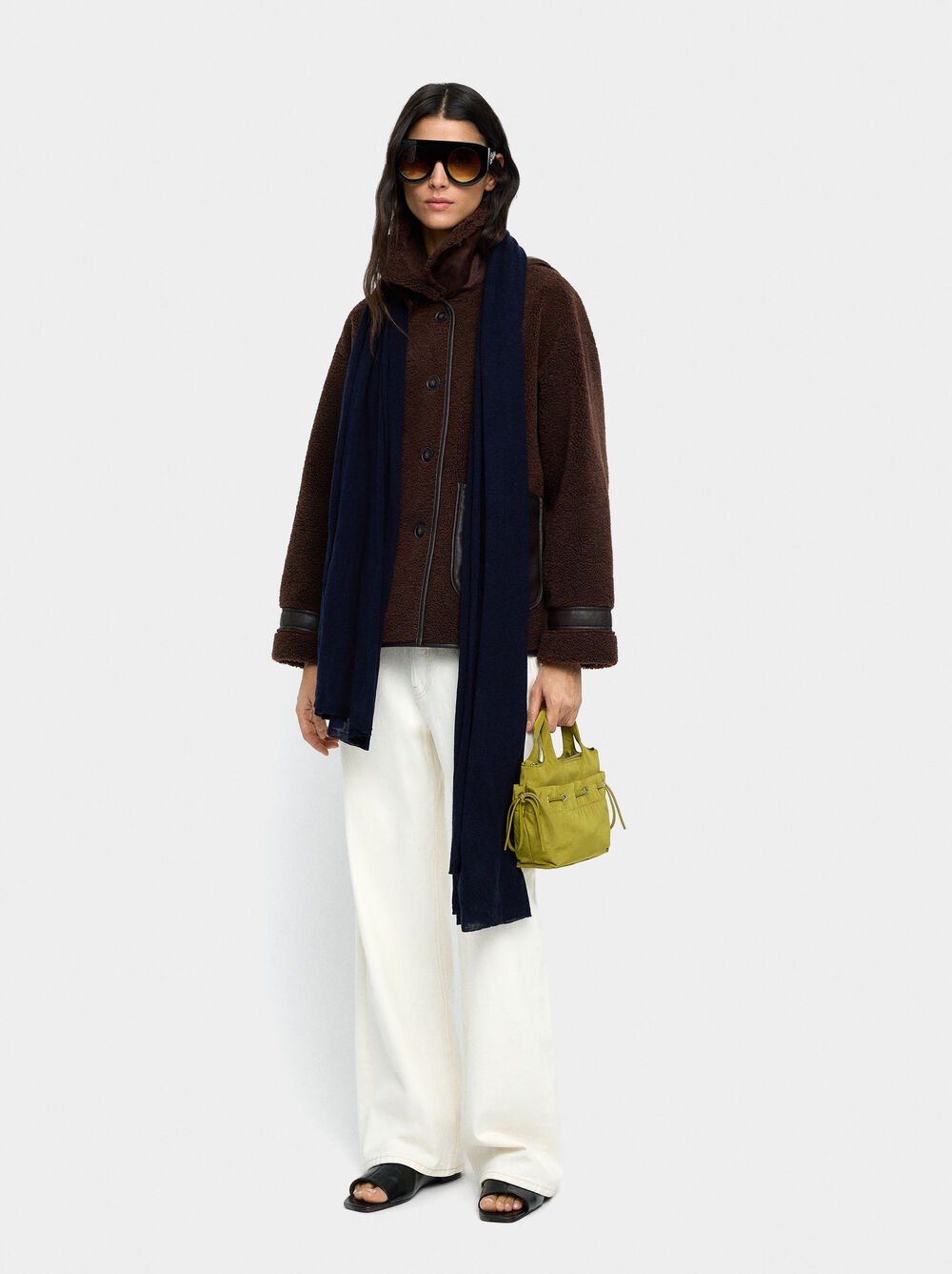 Jacket with sherpa effect and texture contrast