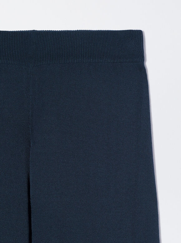 Pantalon  Fluide Avec Taille Élastique, Bleu Foncé, hi-res