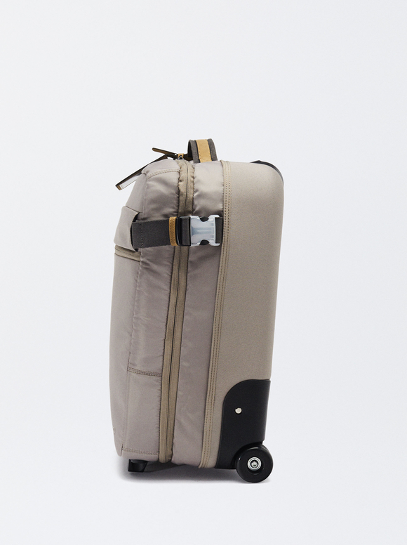 Nylon Suitcase, Brown, hi-res