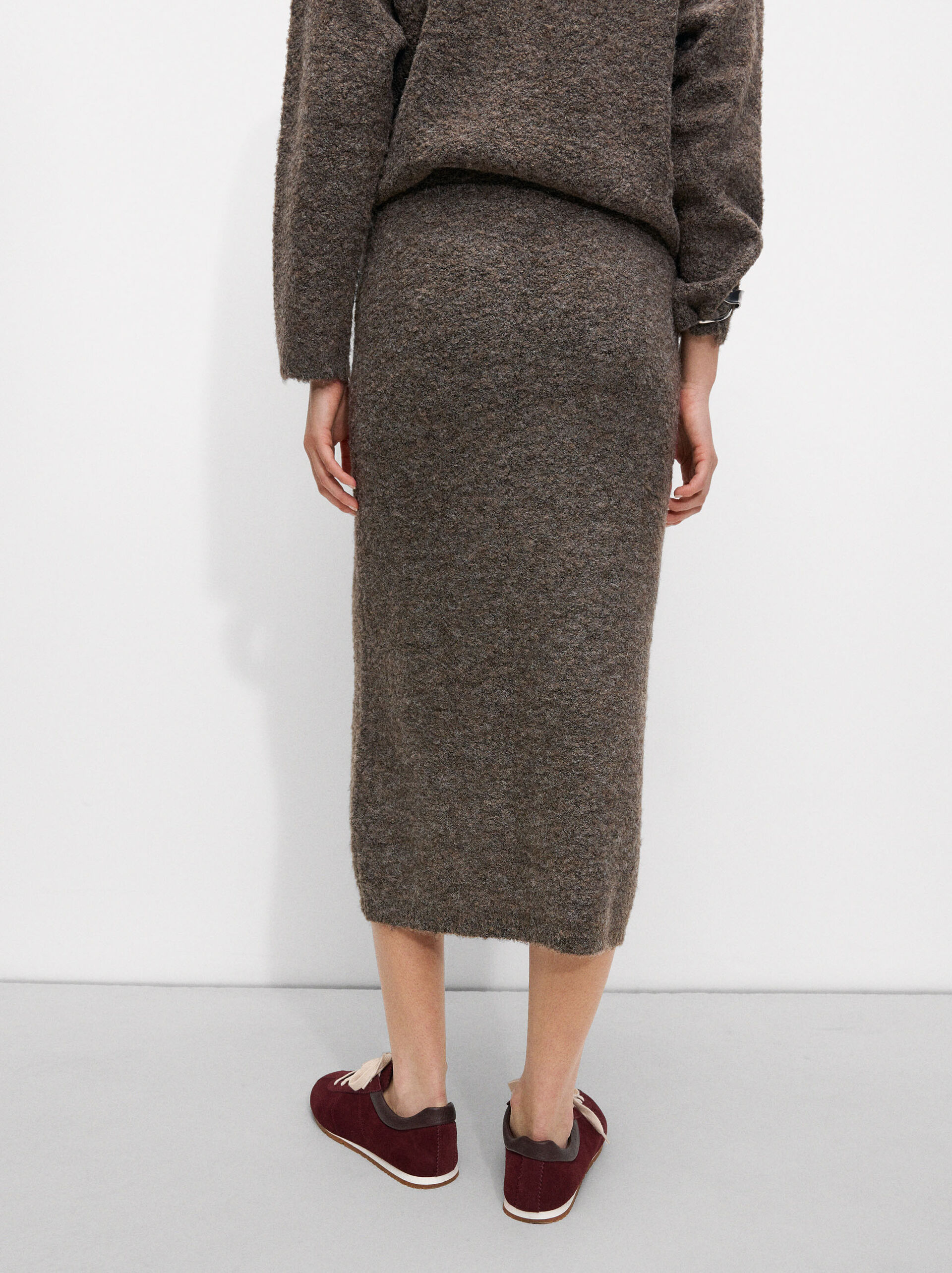 Midi skirt with wool blend image number 3.0