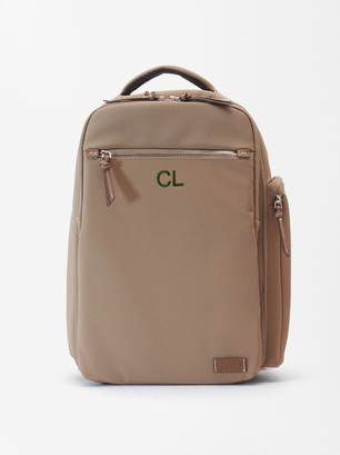 Personalized Nylon-Effect Cabin Backpack , Beige, hi-res