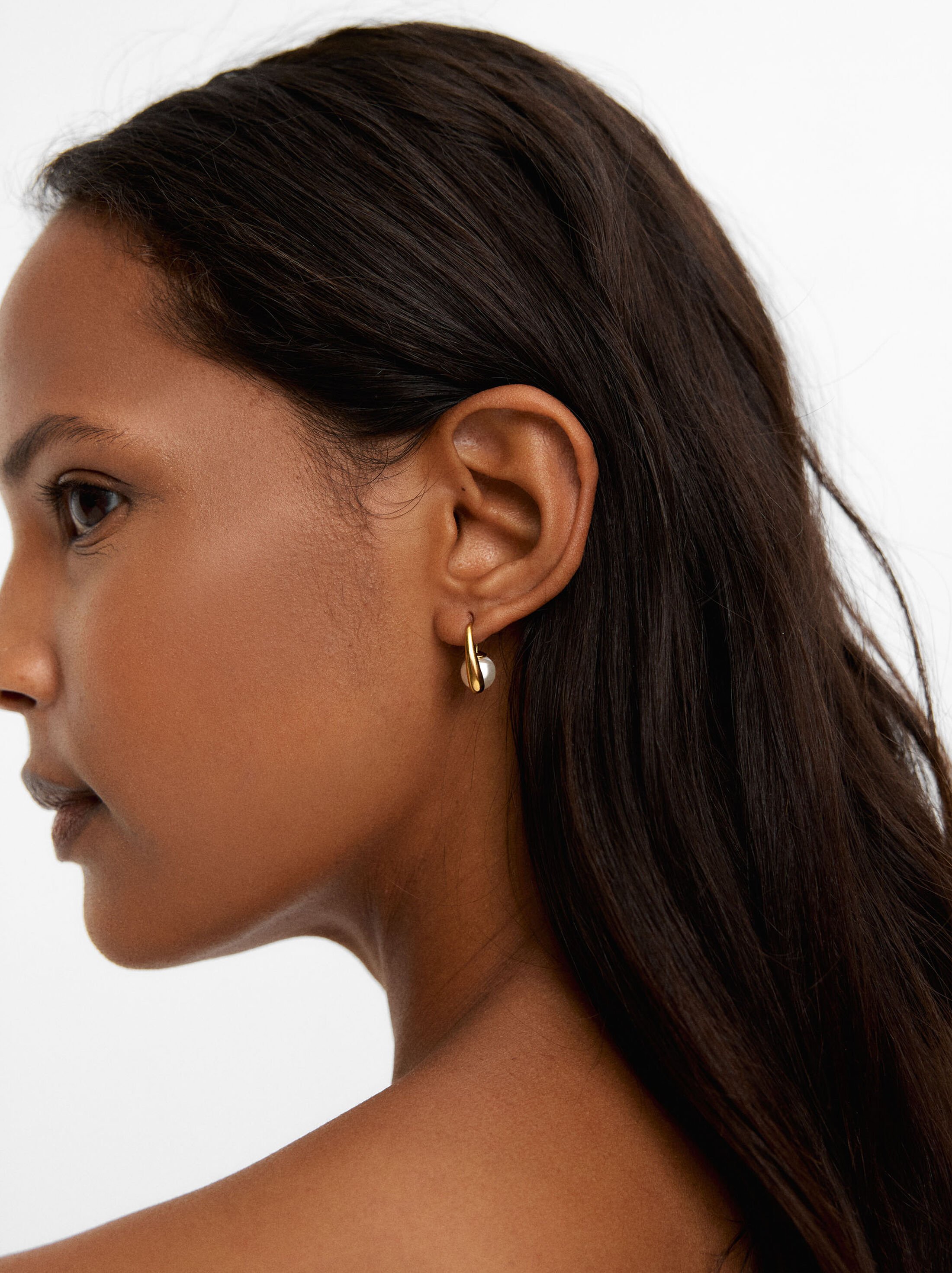 Pearl earrings - stainless steel image number 0.0