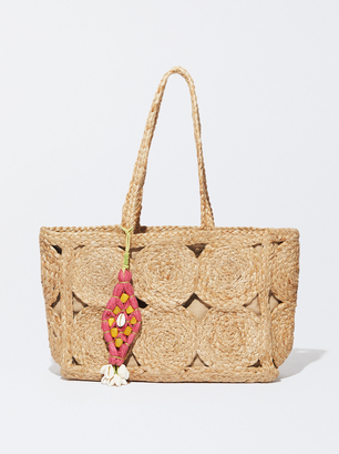 Sac Cabas En Jute, Marron Clair, hi-res