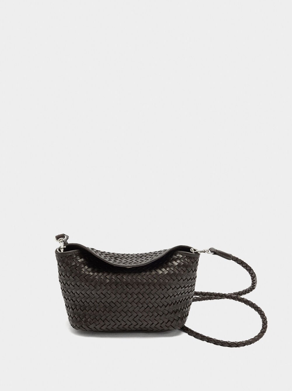 Braided leather crossbody bag