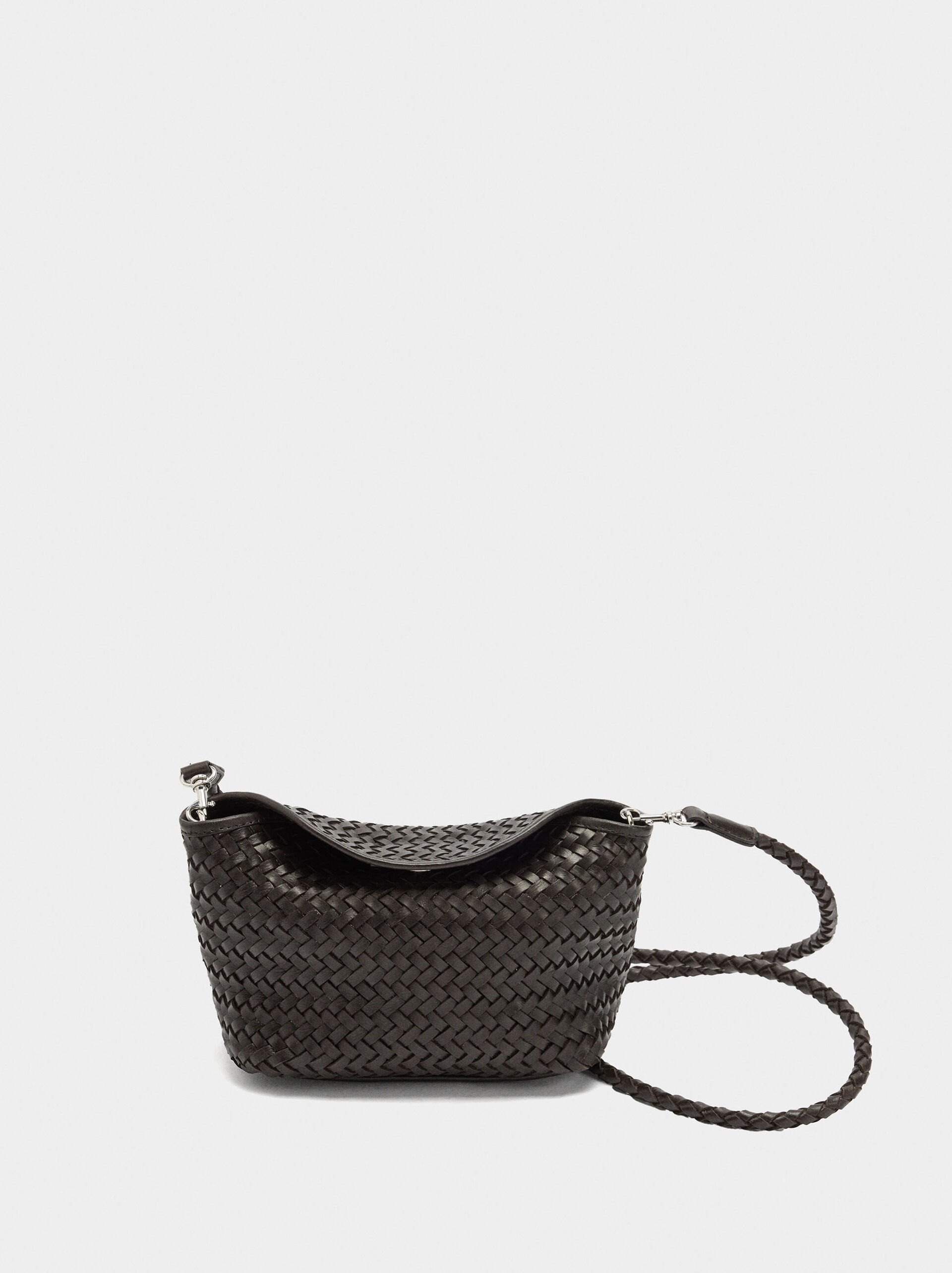 Braided leather crossbody bag image number 0.0