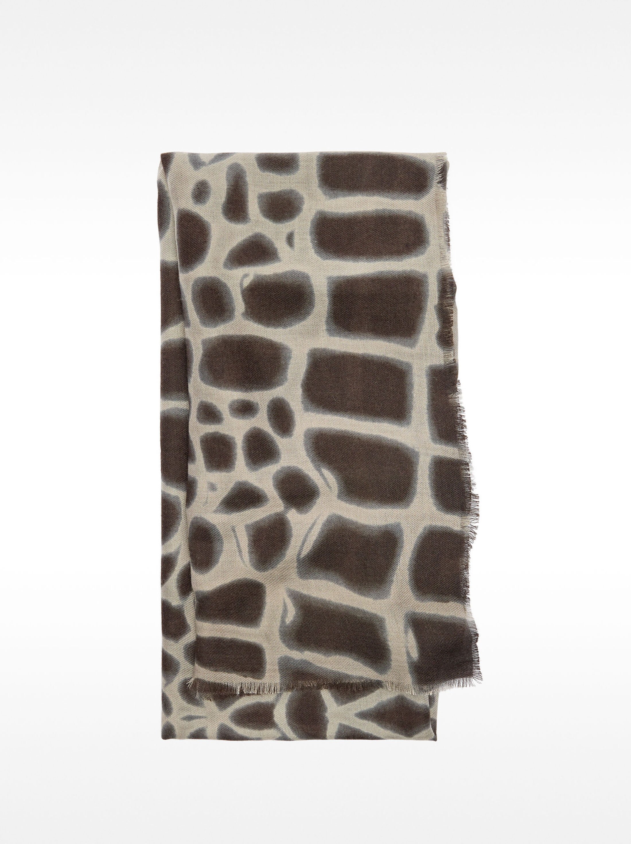 Printed scarf with wool image number 0.0