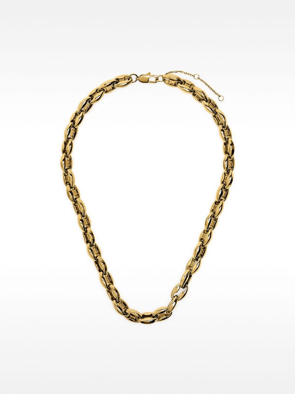 Short bicolor link necklace – stainless steel