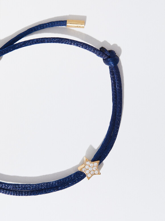 Bracelet Réglable Avec Charm, Bleu, hi-res