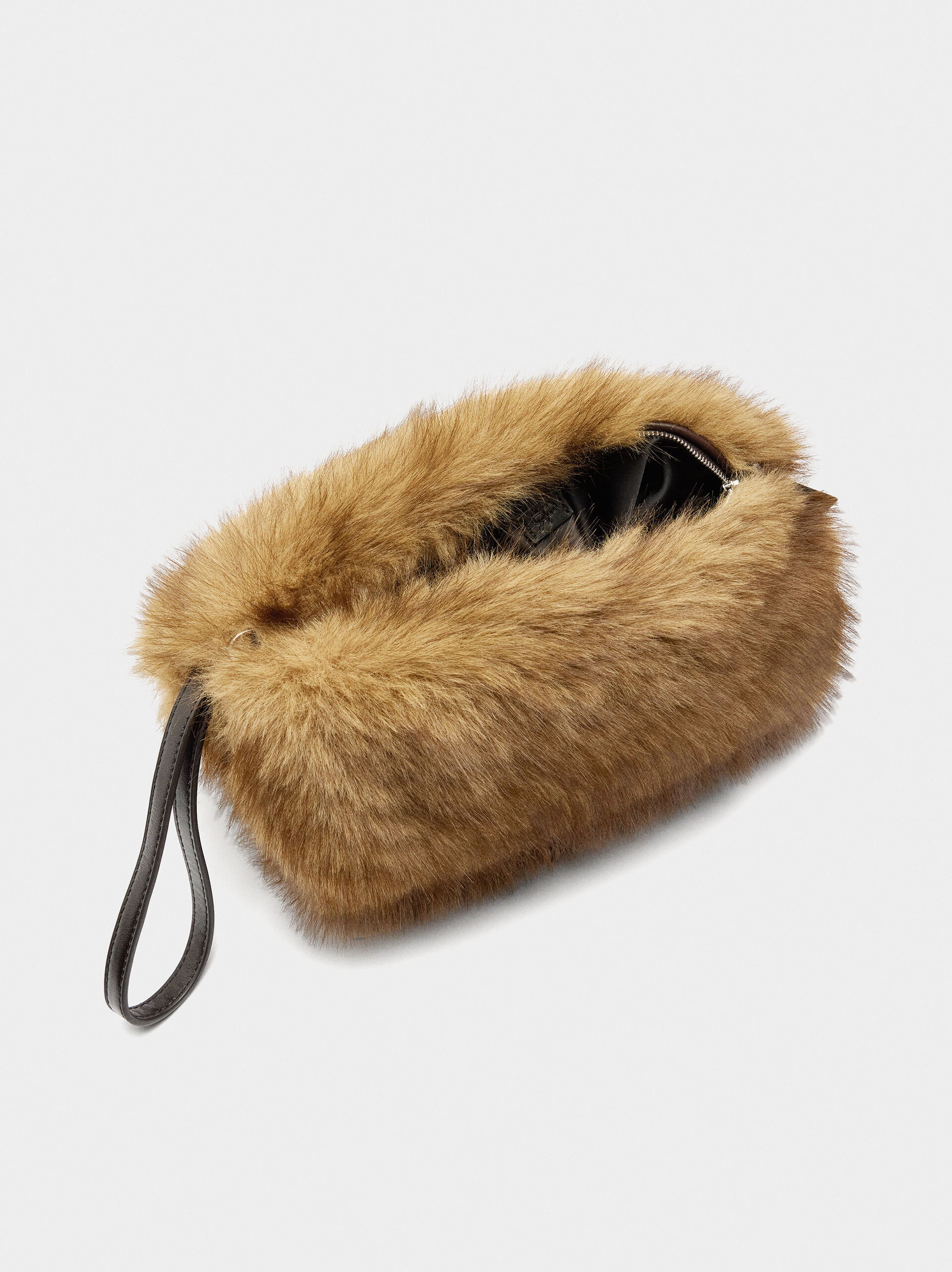 Handbag with fur effect image number 4.0