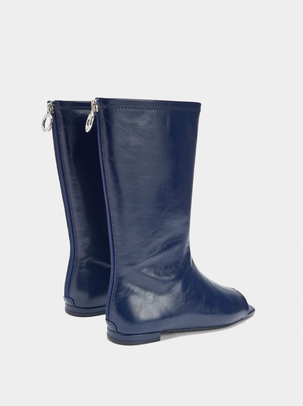 Stiefeletten aus Leder mit offener Spitze