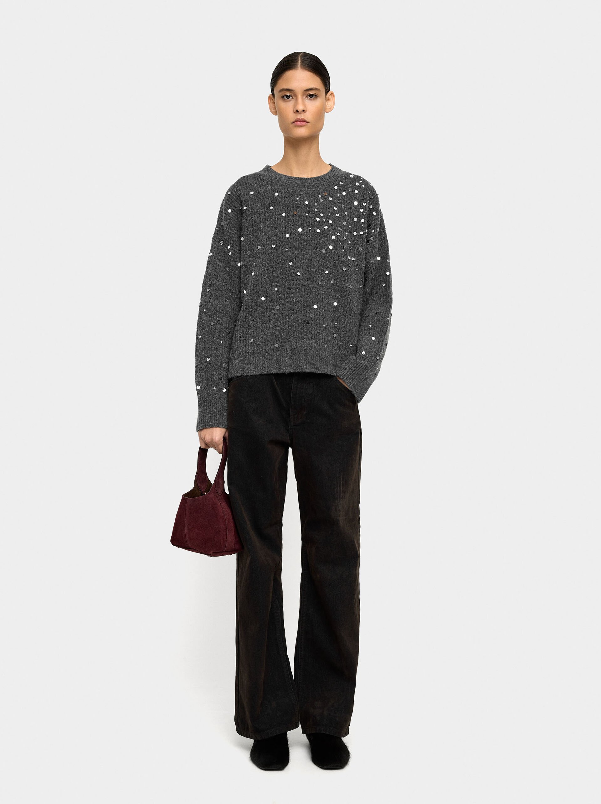 Knit sweater with sequins image number 0.0