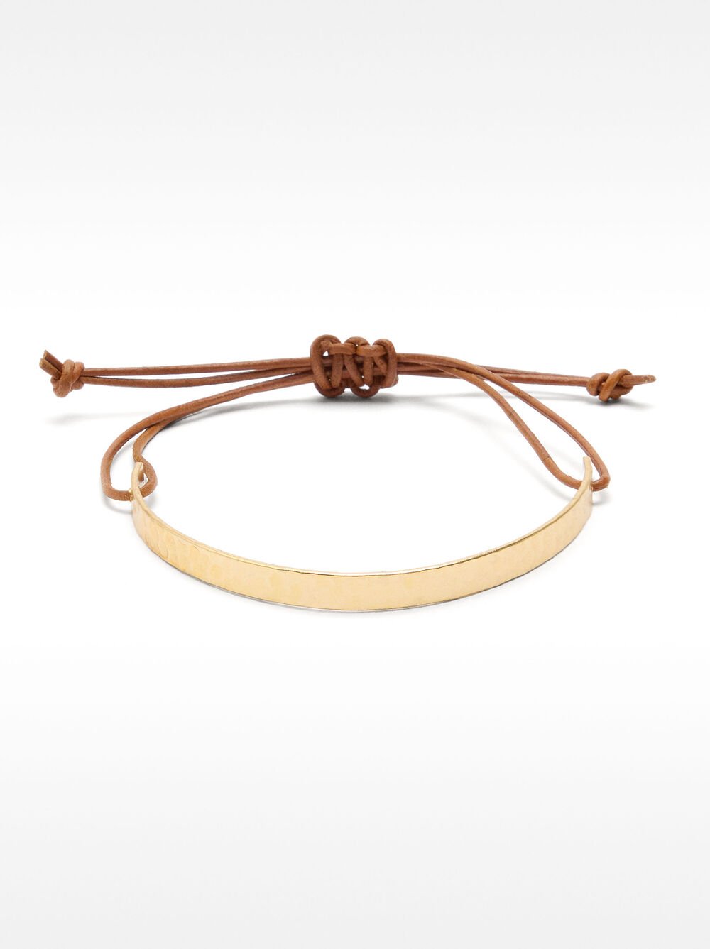 Rigid leather cord bracelet