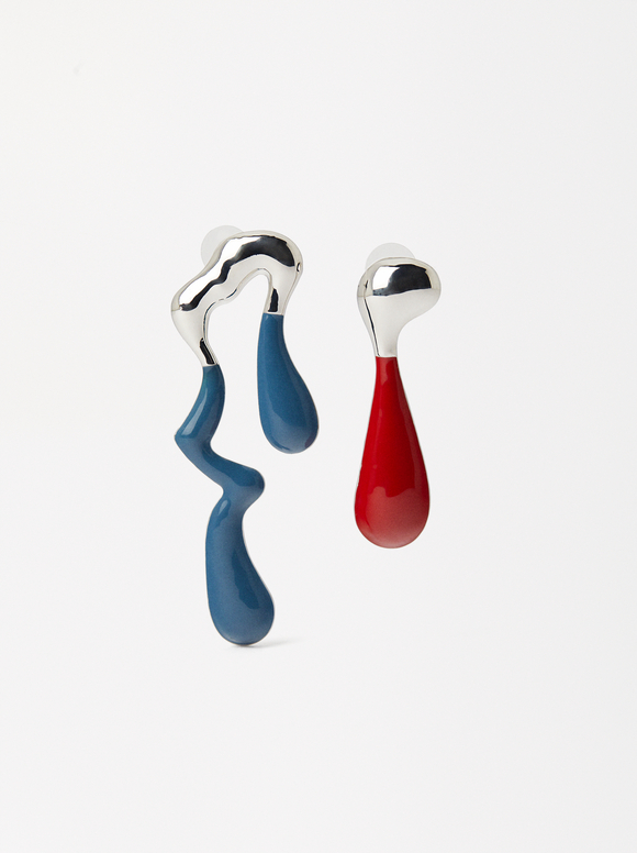 Online Exclusive - Asymmetrical Earrings , Multicolor, hi-res