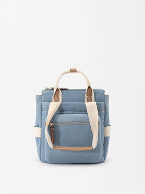 Denim Backpack With Multi-Way Straps