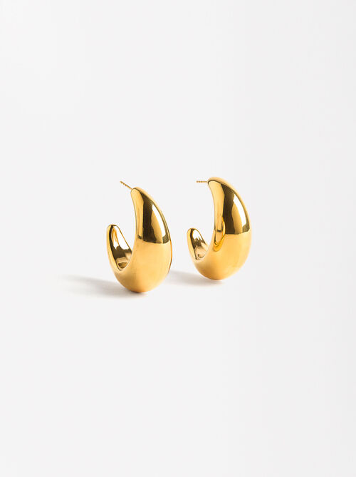 Aros grandes dorados - acero inoxidable
