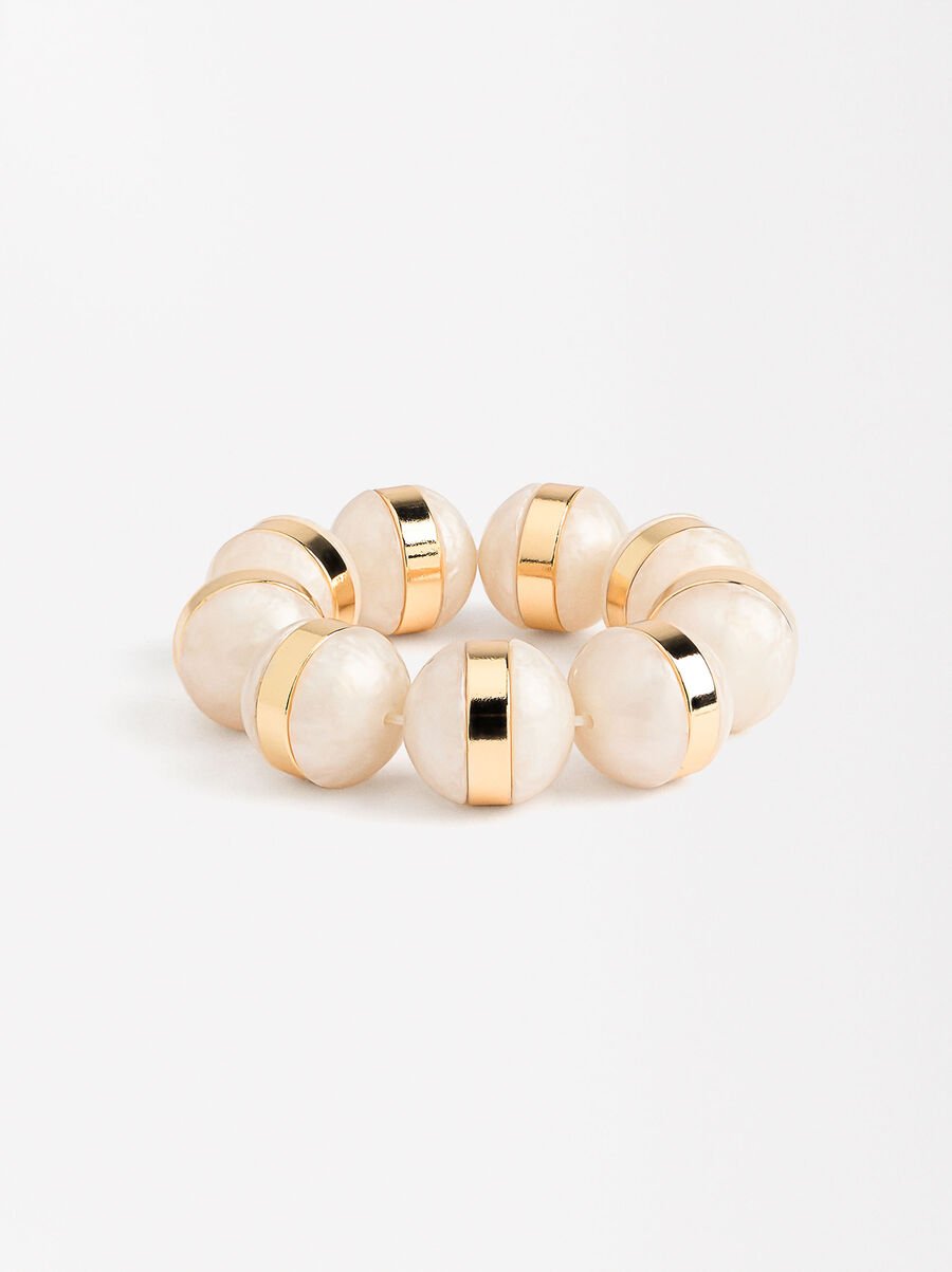Elastic bracelet with spheres