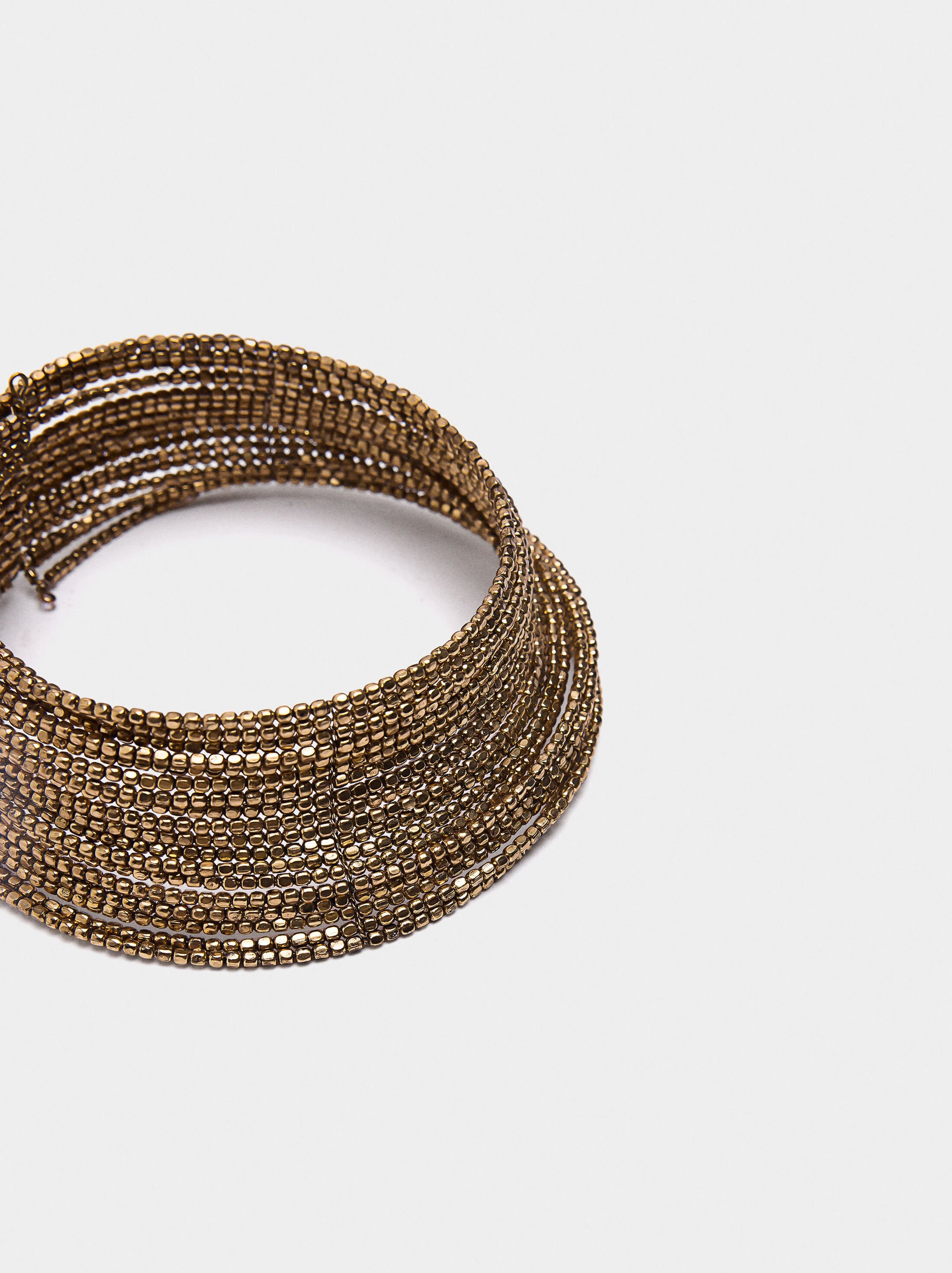 Short multi-collar glass bead necklace image number 2.0