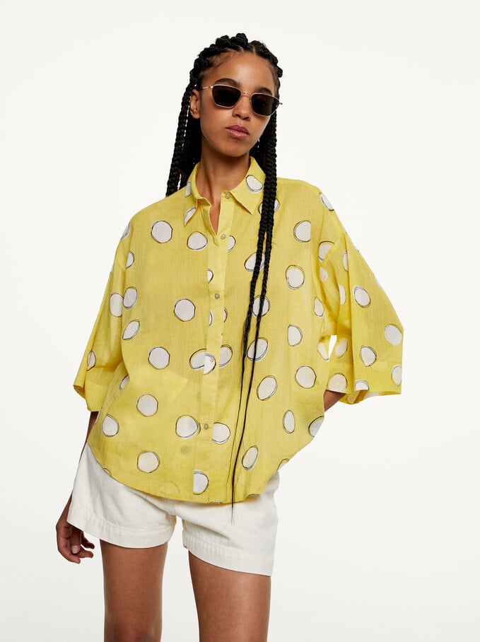 Polka Dot Shirt, Yellow, hi-res
