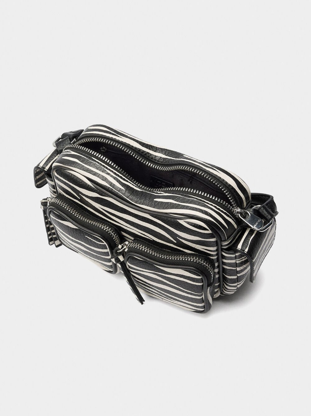 Printed crossbody bag with animal print