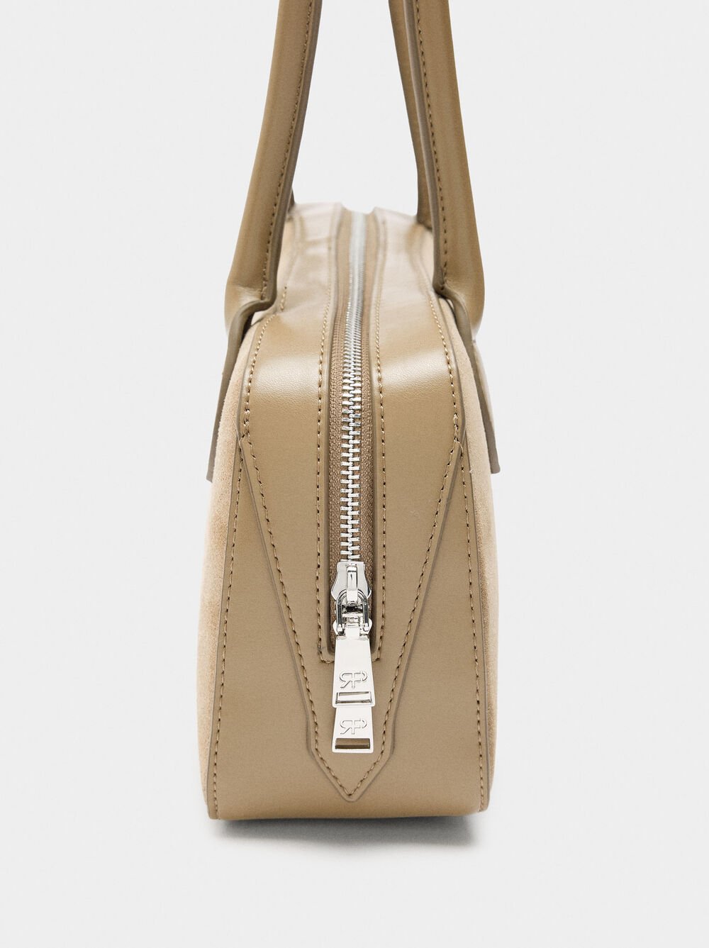 Shoulder bag with leather details