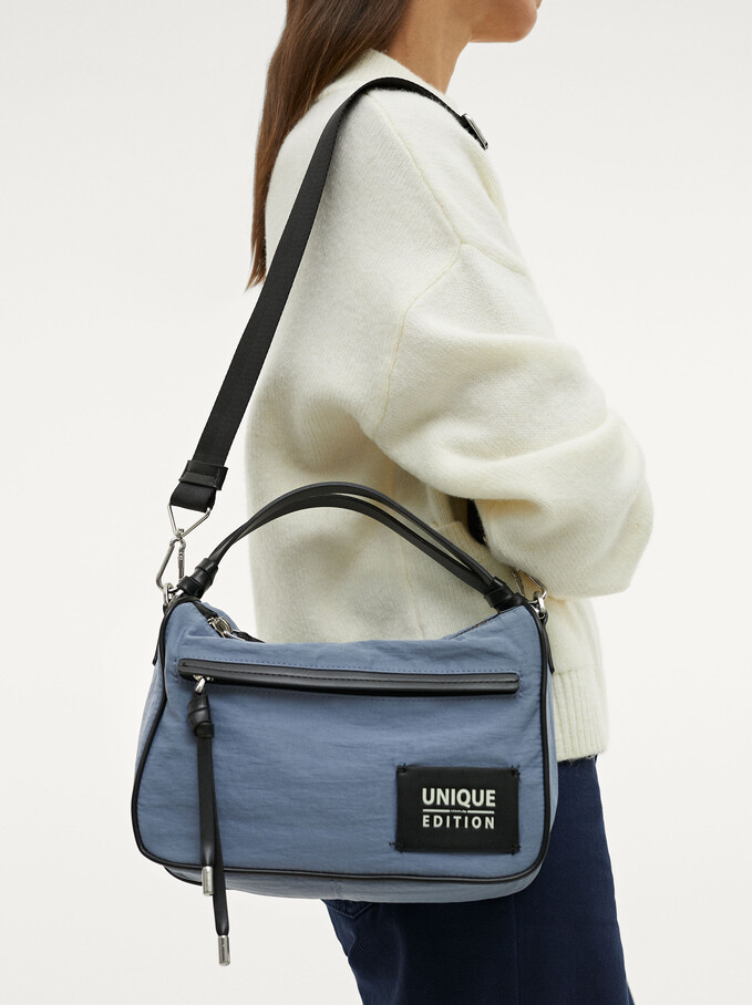 Nylon Crossbody Bag Made From Recycled Materials, Blue, hi-res