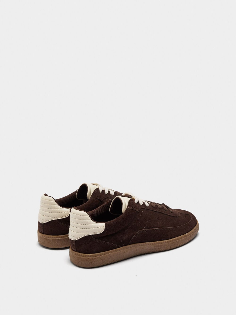 Contrast leather sneakers
