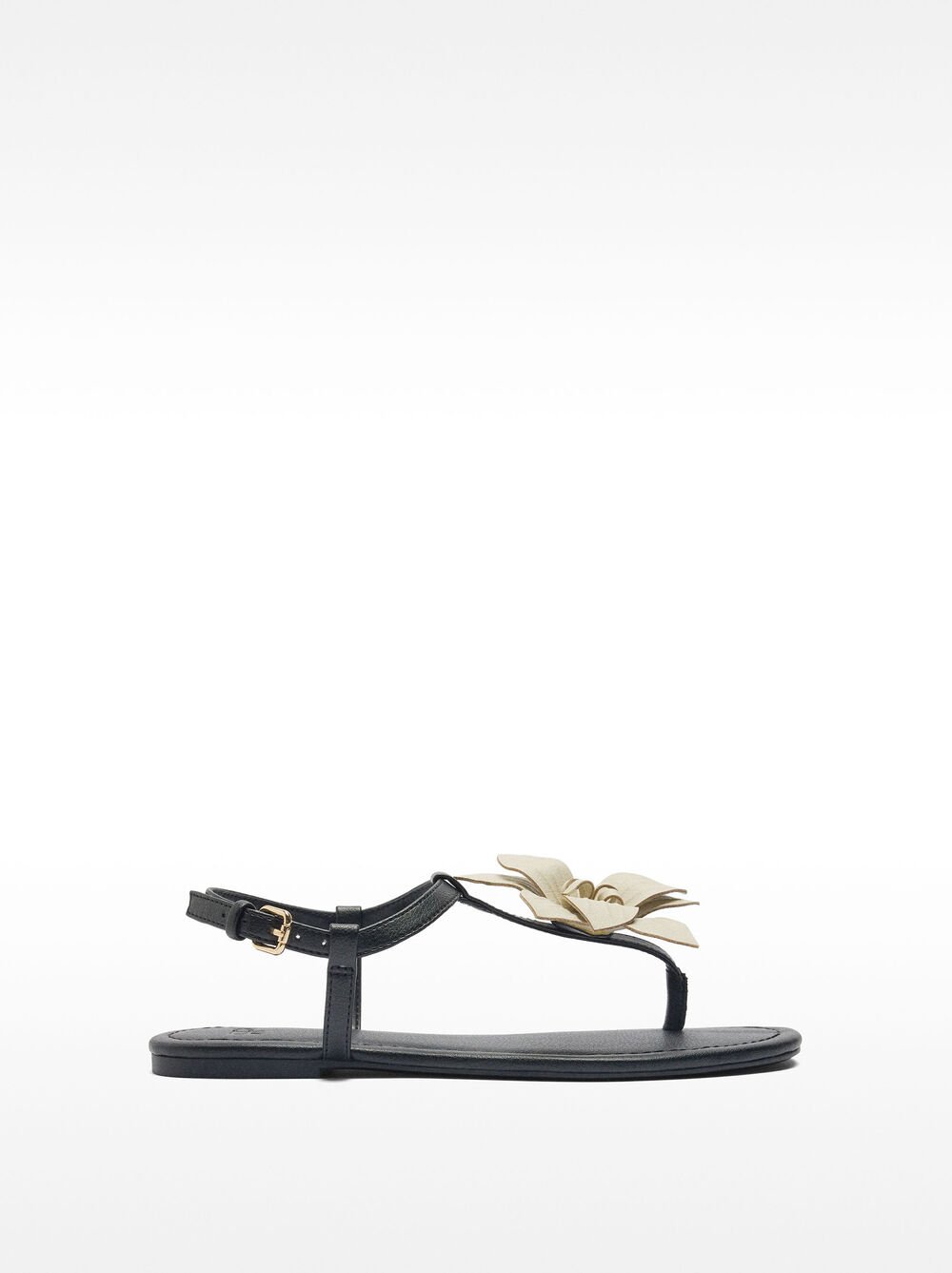 Flache Sandalen mit Blume