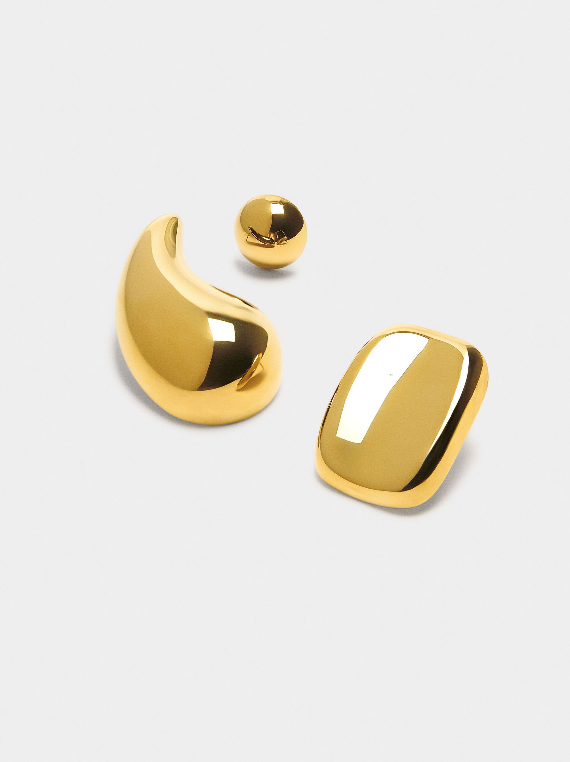 Set of short earrings - stainless steel image number 1.0