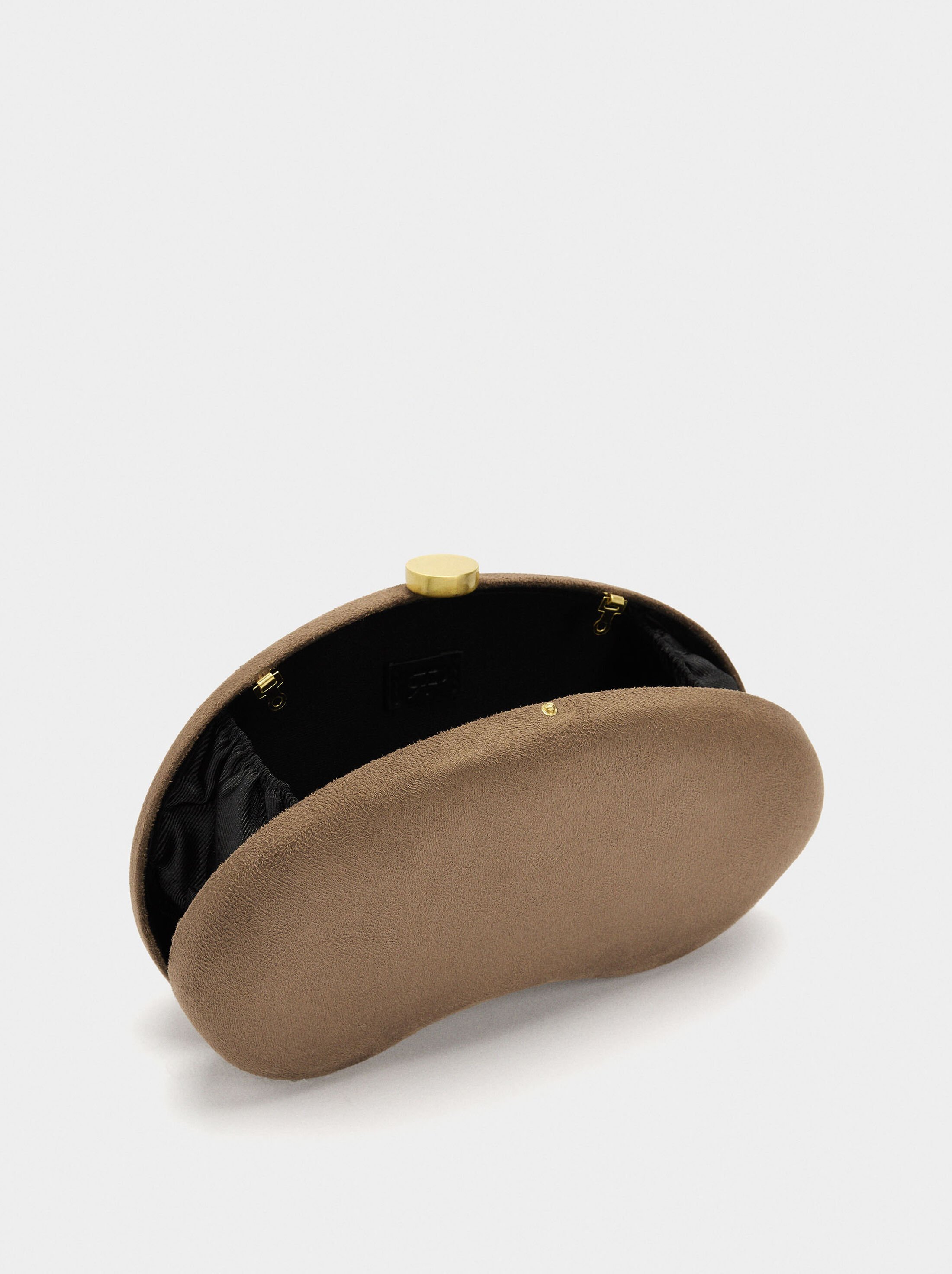 Oval party clutch with leather effect image number 4.0