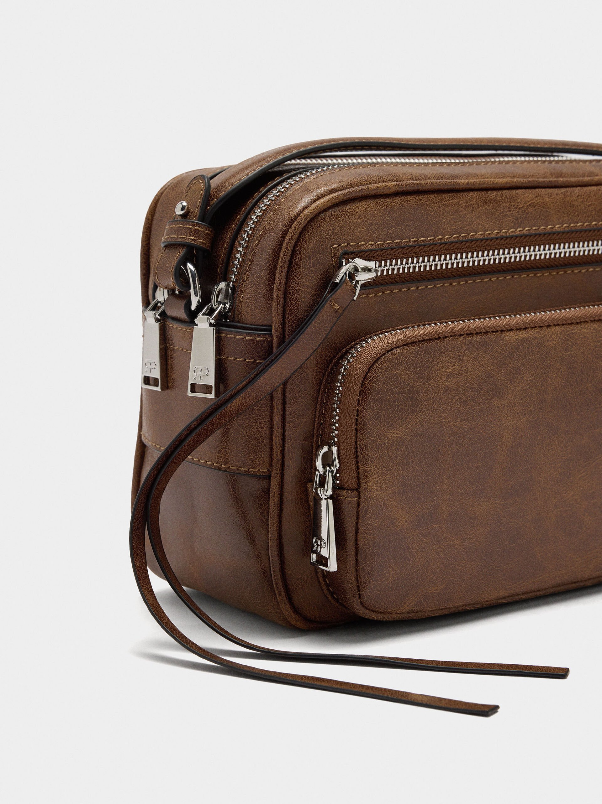Crossbody bag with aged effect image number 1.0