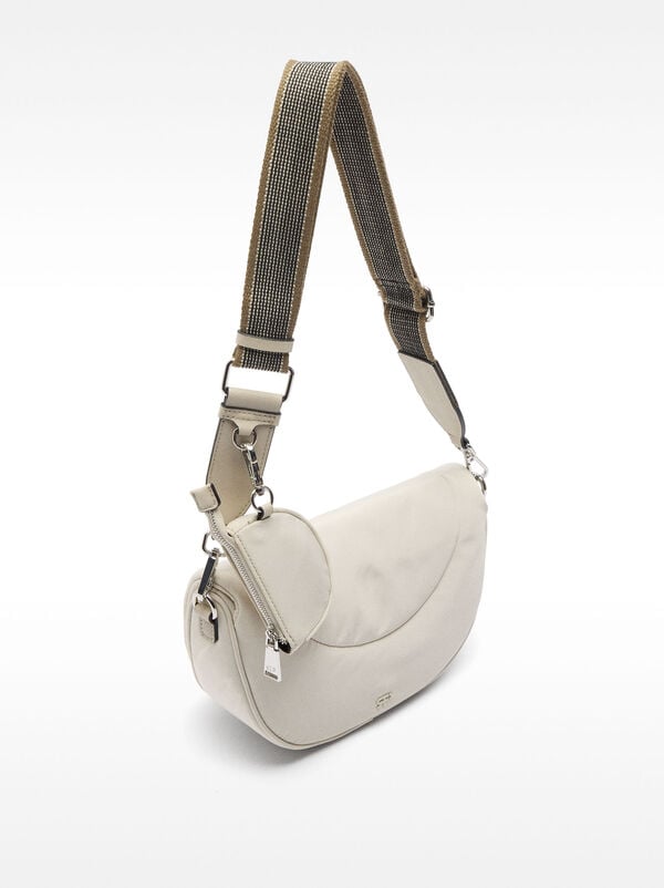 Nylon crossbody bag with charm