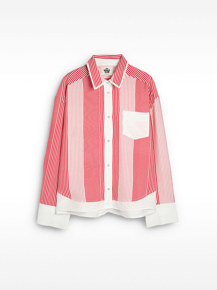 Striped shirt with contrast