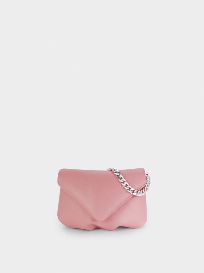 Party Handbag With Chain Handle, Pink, hi-res