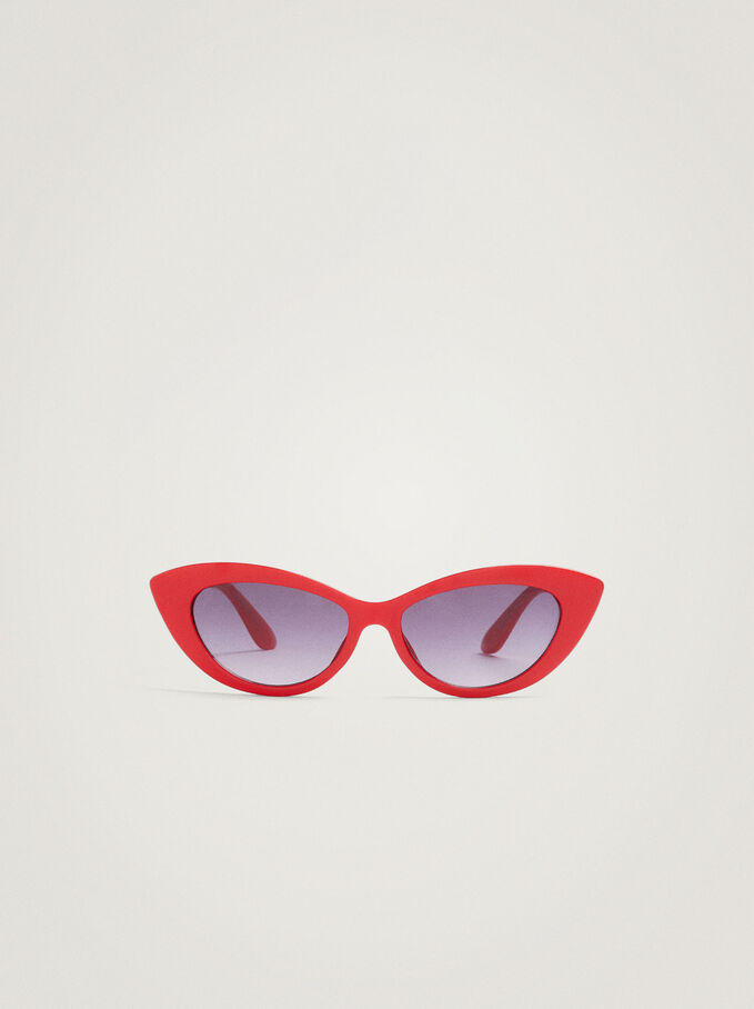Óculos De Sol Cat Eye, Vermelho, hi-res