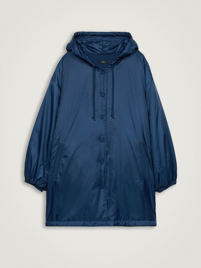 Waterproof Jacket With Hood, Blue, hi-res