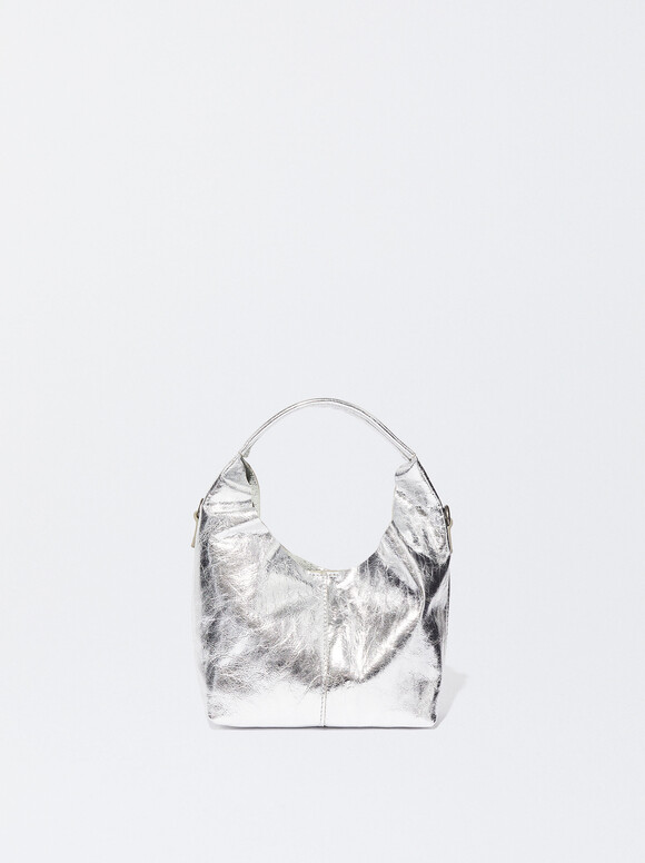 Online Exclusive - Borsa A Spalla In Pelle, Argento, hi-res