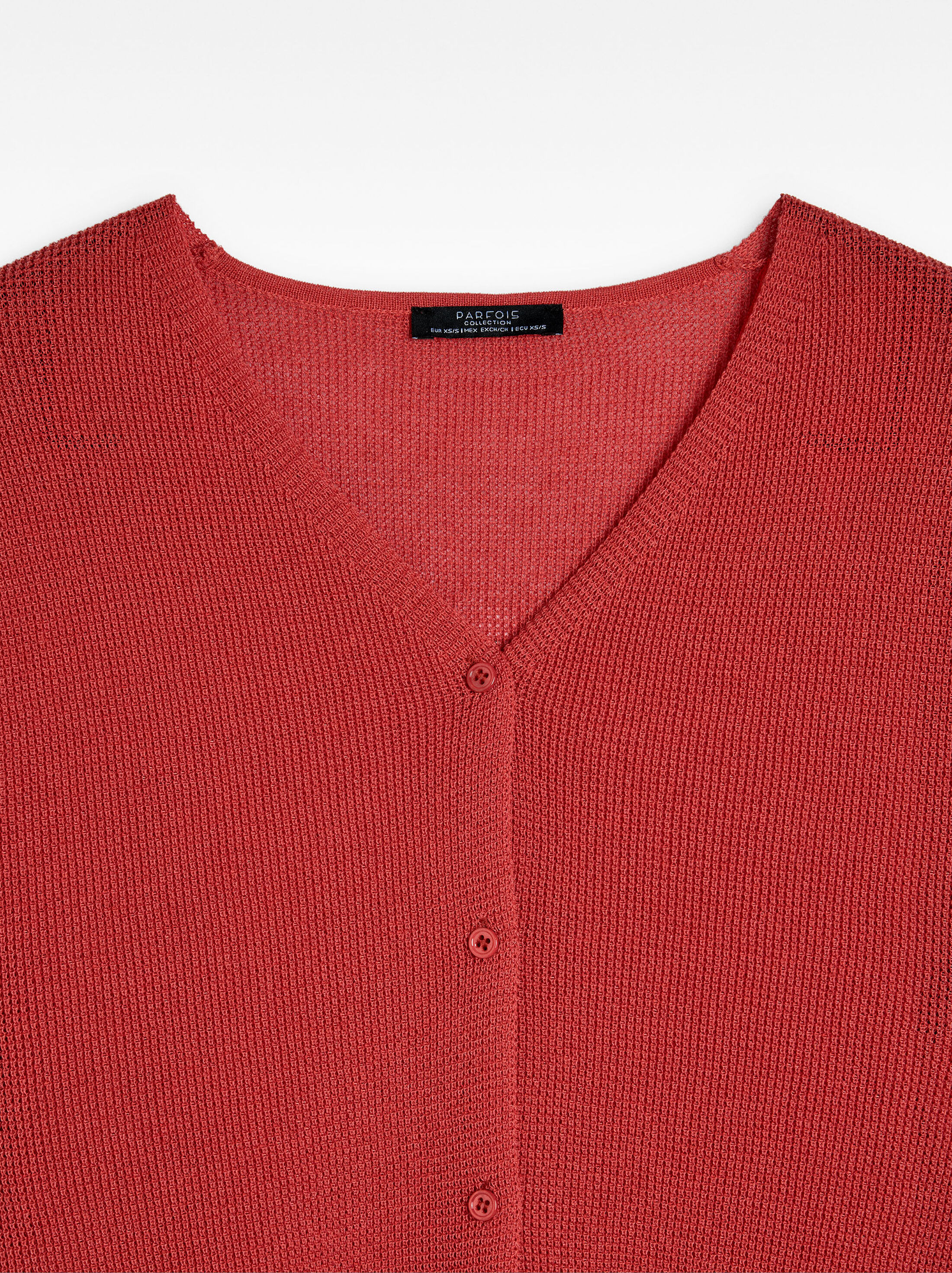 Short-sleeve knit cardigan image number 6.0