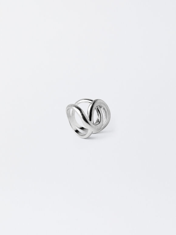 Silver Ring With Knot, Silver, hi-res
