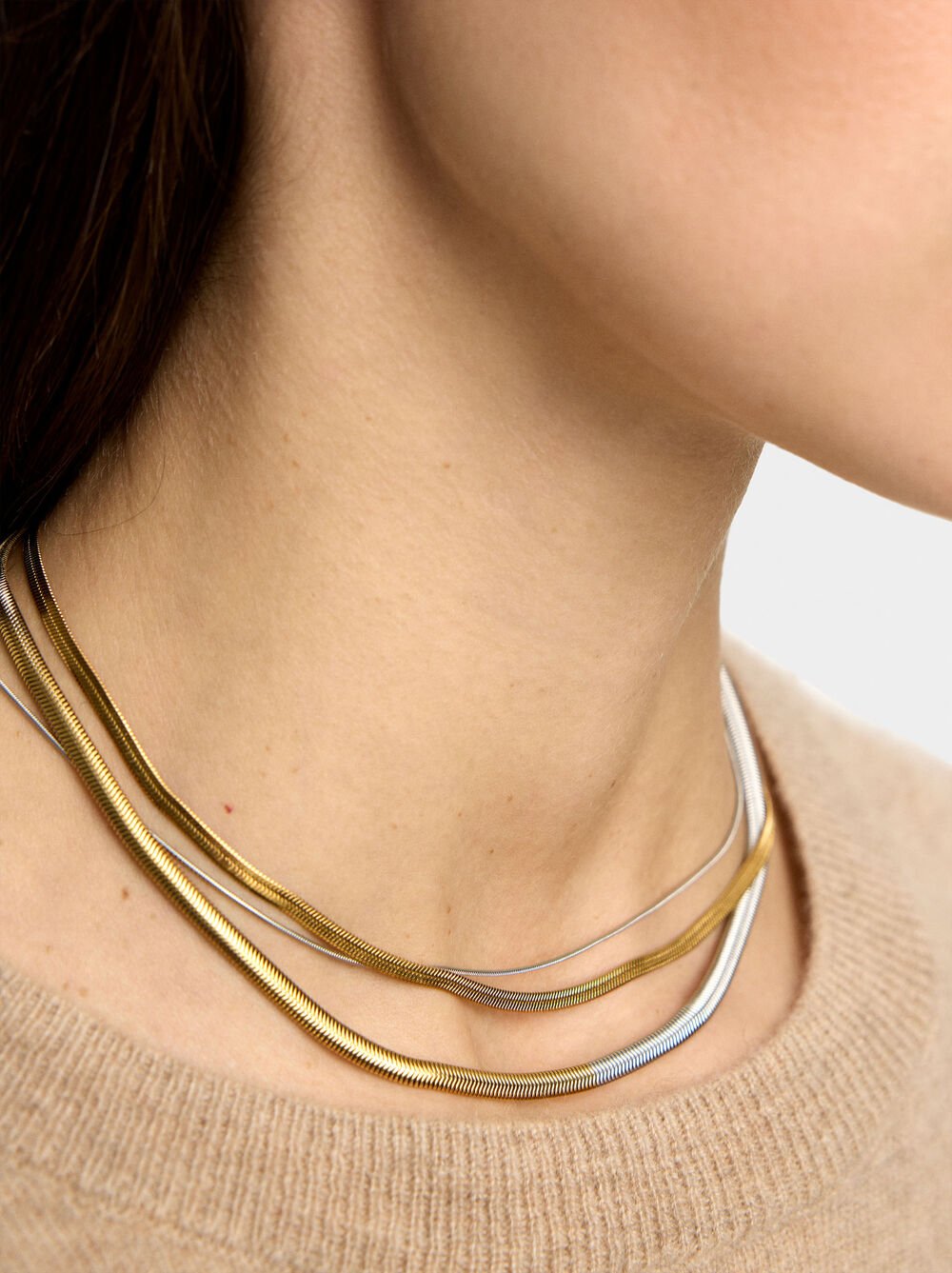 Bicolor set of necklaces – stainless steel