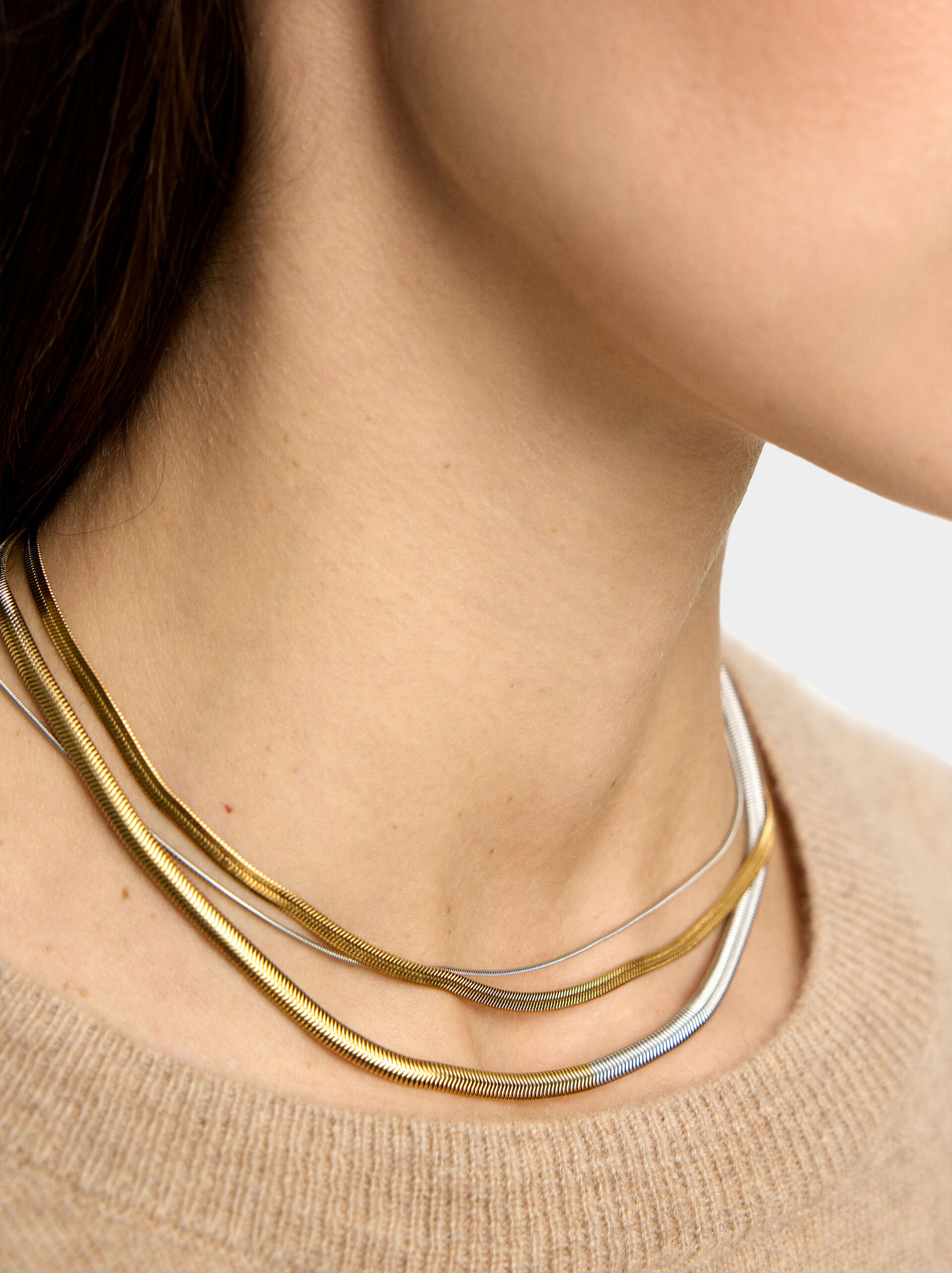 Bicolor set of necklaces – stainless steel image number 1.0