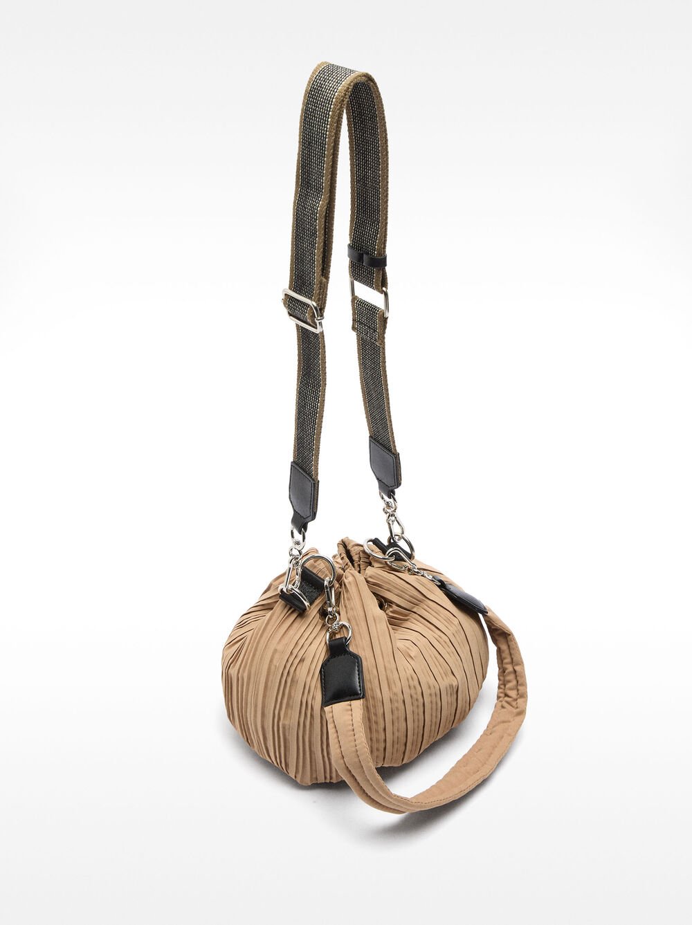 Pleated bucket bag