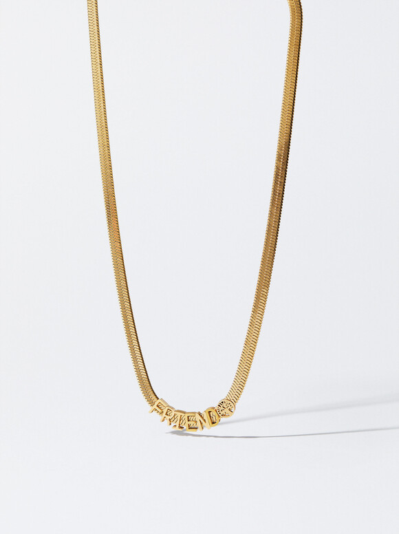 Exclusivo Online - Collar Personalizable De Acero, Dorado, hi-res