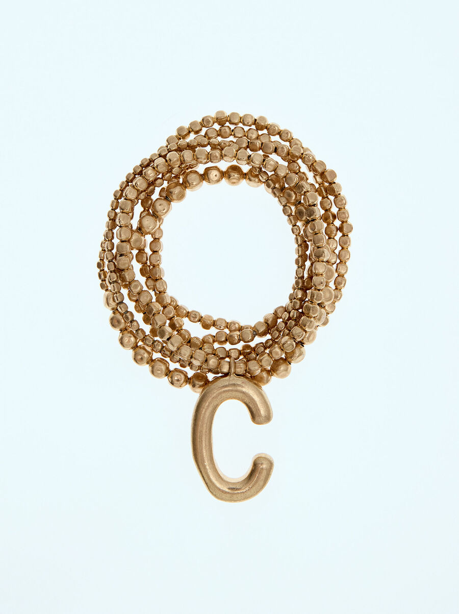Set of golden elastic bracelets