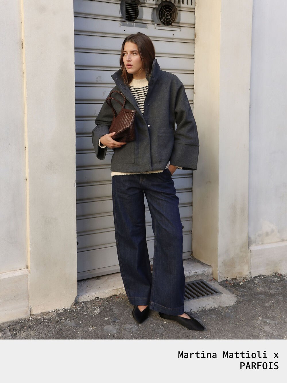 Jacket with high collar